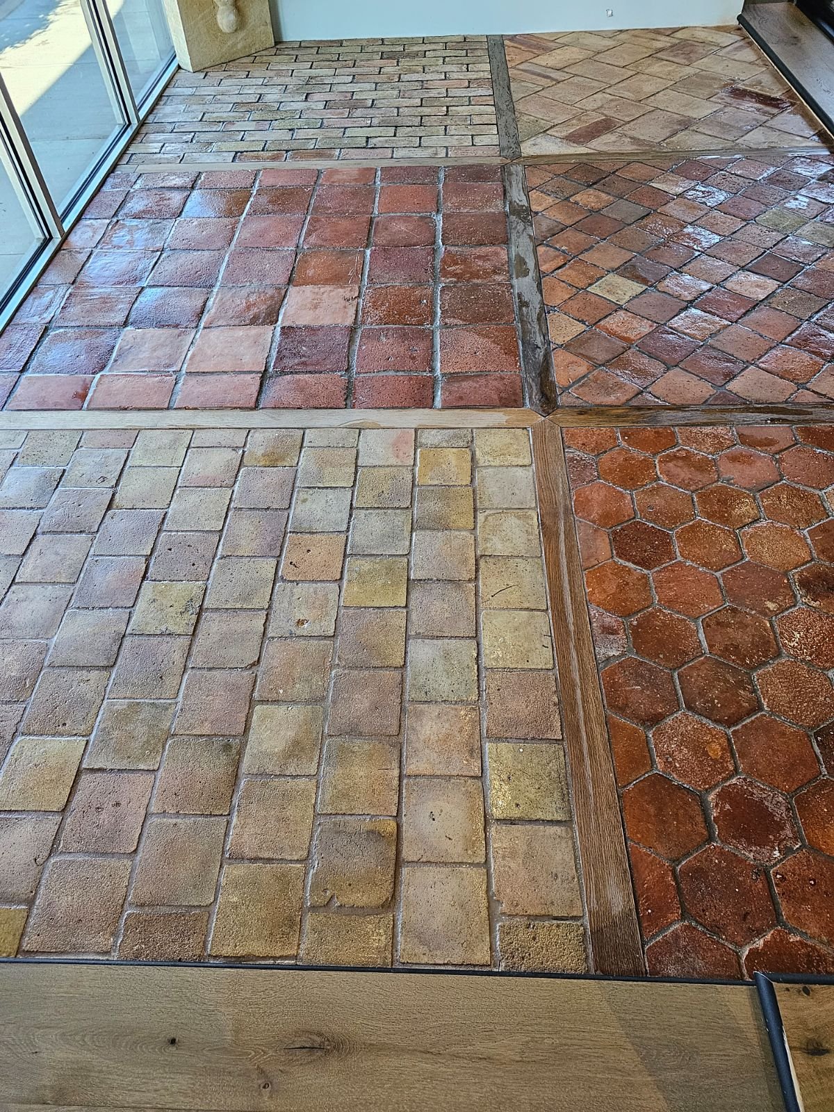 Mixed terracotta floors — deep clean and seal