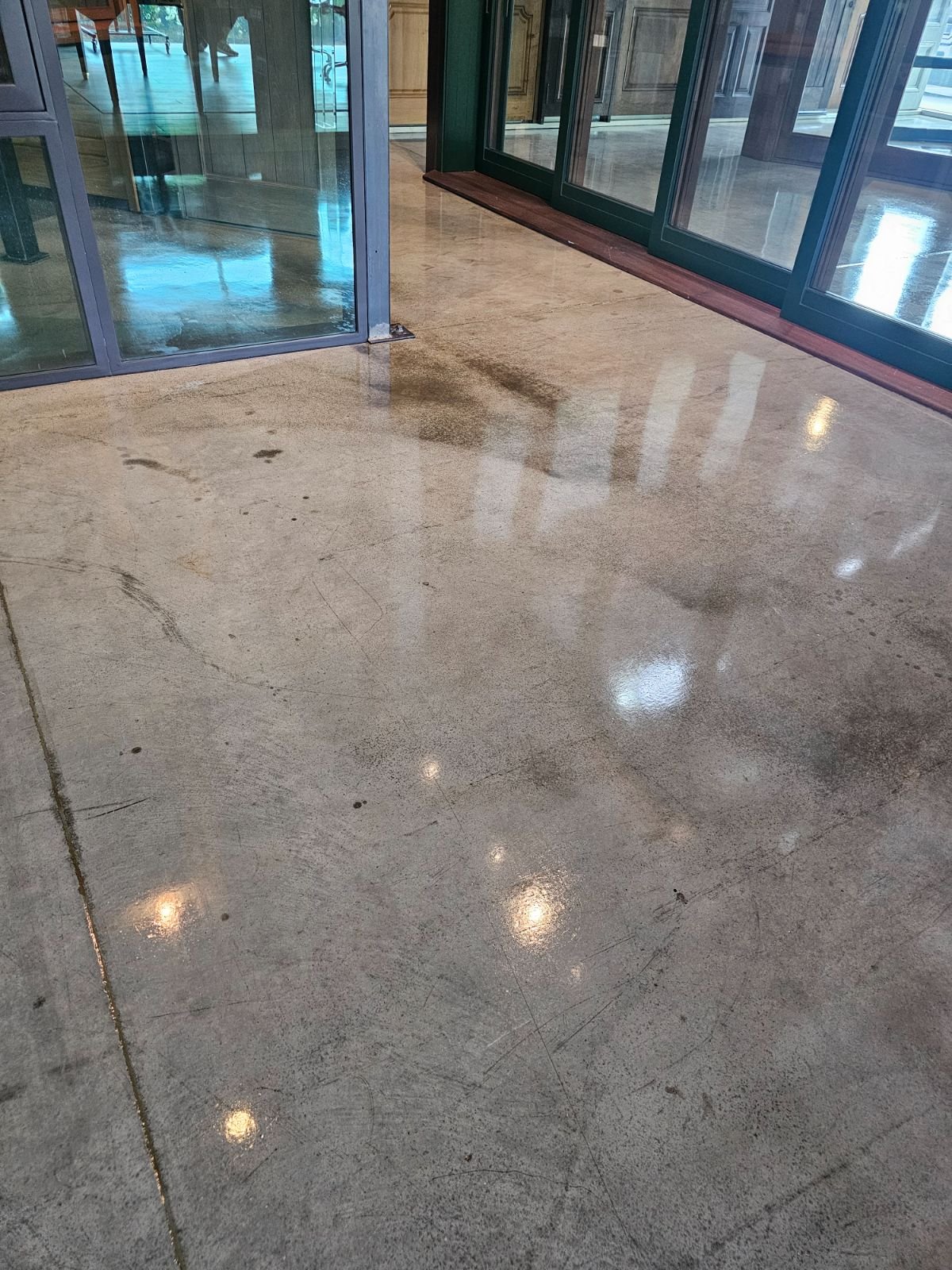 Polished concrete entry